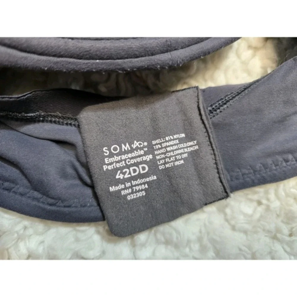 Soma Embraceable Perfect Coverage Bra Underwire Padded Purple 42‎ DD